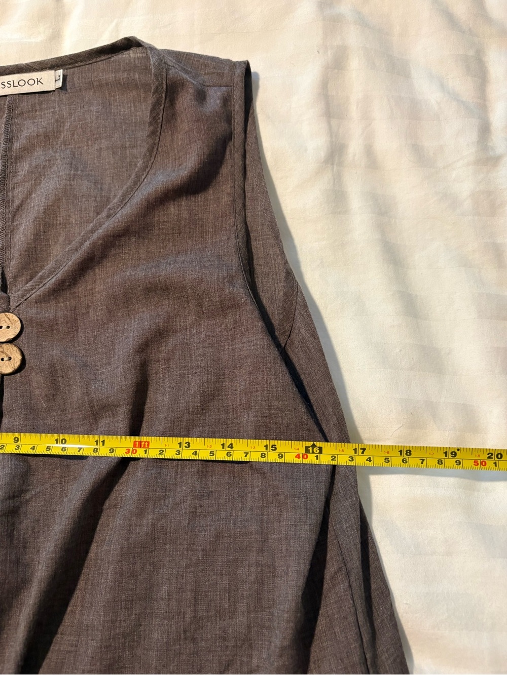 NWOT Brown Layered Sleeveless Dress with Red Accents Misslook Size Large - Picture 6 of 7